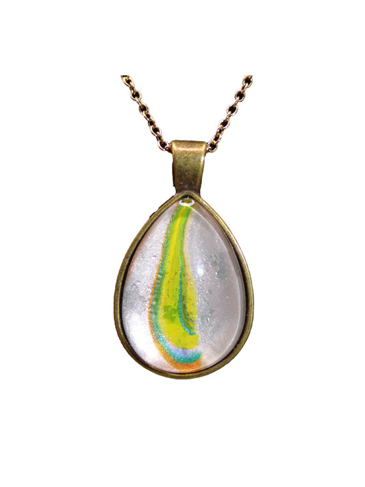 "Burst Into Color" Paint Pour Necklace Pendant