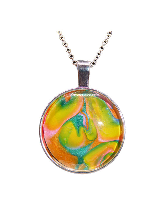 "Day Vibes" Paint Pour Pendant