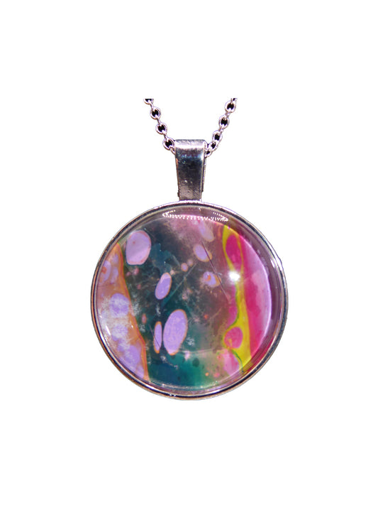 "Inspiring Movement" Paint Pour Necklace Pendant