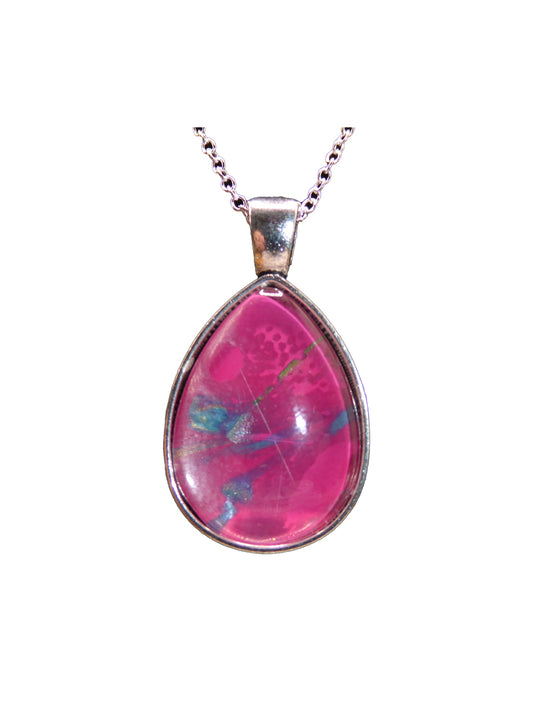 "Popping Inspiration" Paint Pour Necklace Pendant