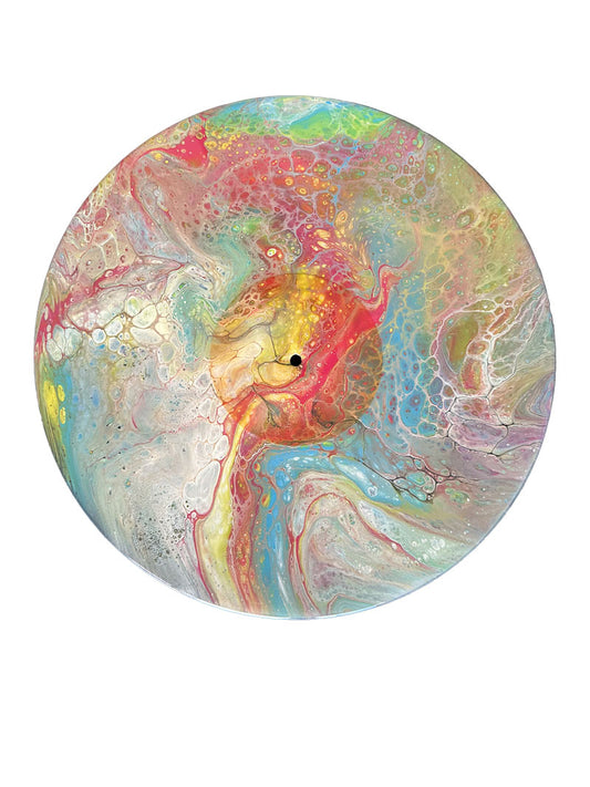 "Subtle Rainbow Waves" Vinyl Record Pour