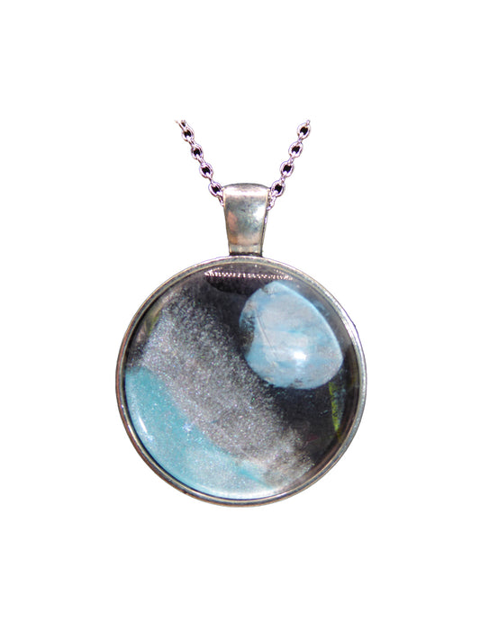 "Upper Realm Portal" Paint Pour Necklace Pendant